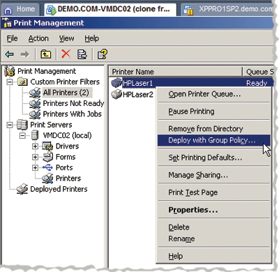 Figure 6 Print Management Console