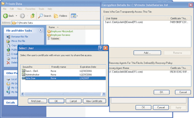 Figure 3 Adding a Certificate for Another User
