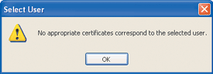 Figure 4 No Certificates Available