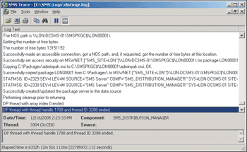 Figure 5 Log File in SMS Trace