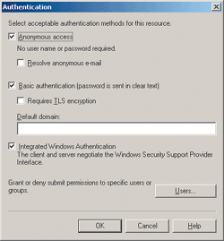 Figure 2 Authentication Options