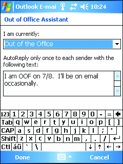 Figure 7 Out-of-office message 