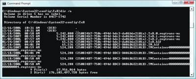 Figure 1 System registry hive TxR logging files 