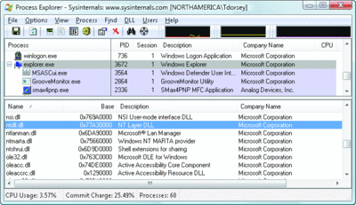 Different base addresses for ntdll.dll 