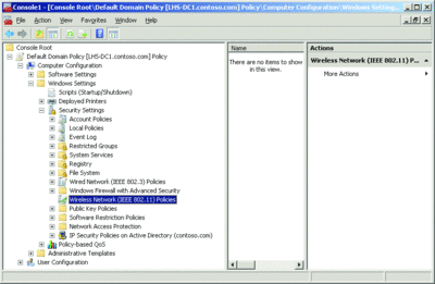 Figure 1 Wireless Network (IEEE 802.11) Policies node