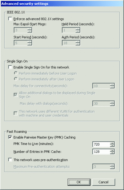 Figure 7 Advanced security settings dialog box