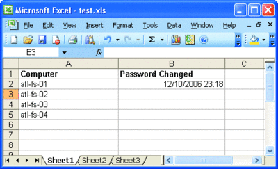 Figure 3 List of computers after resetting the first password