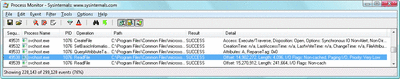 Figure C Viewing Very Low I/O Priority in Proces Monitor