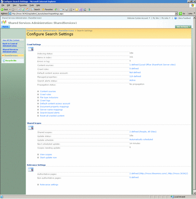 Figure 5 Configuring Search Settings