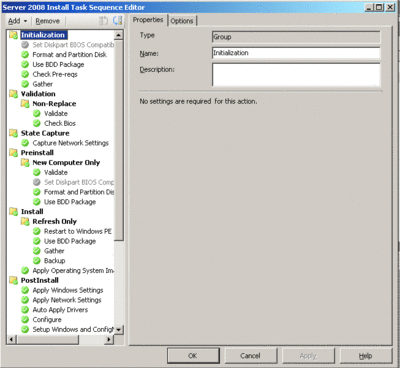Figure 3 You can customize the default task sequence