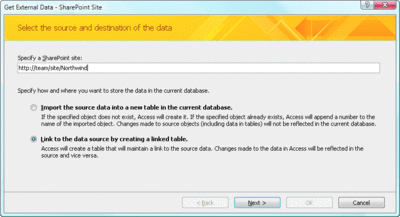 Figure 3 Linking Access to SharePoint