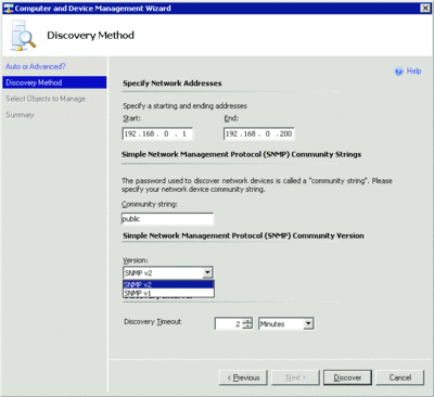 Figure 7 Enhanced interface for network device discovery