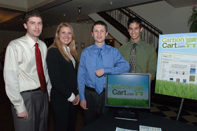 Team Carbon Cart members (from left to right) Ryan Tilton, Laura Hanes, Reed Probus, and Kevin McFarland