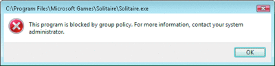 Figure 1 A dialog appears when an application is blocked