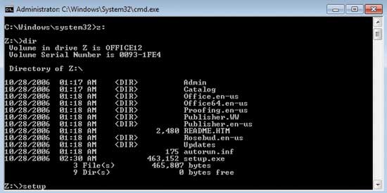 You can see the list of files on a mounted drive with a command-line prompt.