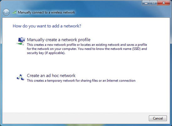 Figure 7 The “How do you want to add a network?” page.