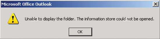 The error message you’ll see when opening more than 15 shared calendars from Outlook 2003