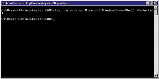 You can use the Start /W OCSETUP Microsoft Windows PowerShell /Uninstall command to remove Windows PowerShell
