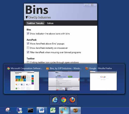 Bins – Taskbar Organizer for Windows