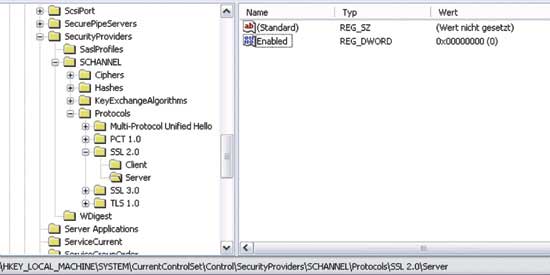 This value type is part of the process of disabling SSL 2.0.