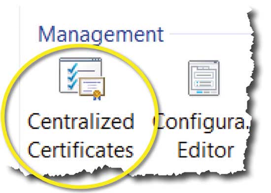 The CCS icon in the IIS Manager Management section.
