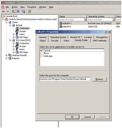 Figure 3.8. Confirming the UNIX-based computer now has an Active Directory account 