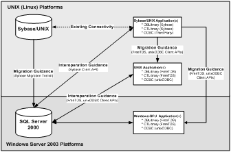 Figure 1.1 Sybase database migration solution architectures
