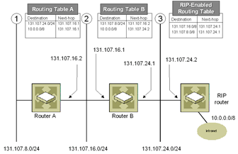 Figure 5-6  Integrating static and dynamic routing