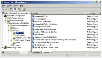 Figure 9-4  DNS settings in Computer Configuration Group Policy