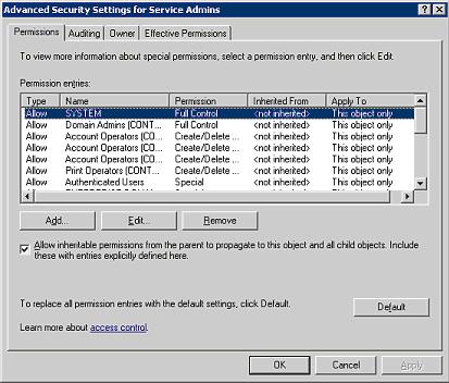Advance Security Setting for serber Admin