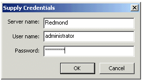 Figure 14: The Supply Credentials dialog box