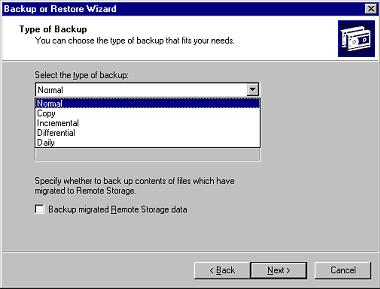 Backup or Restore Wizard