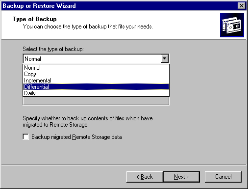 Backup or Restore Wizard