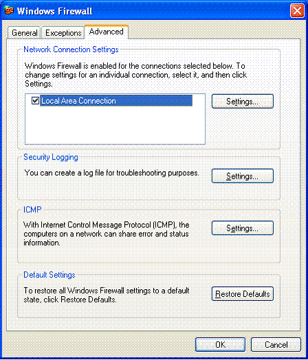 Figure 21   Windows Firewall Advanced settings