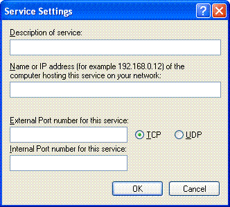 Figure 5   Service Settings for a particular network connection