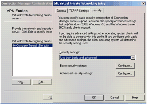 Edit Virtual Private Networking Entry