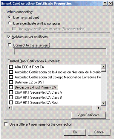 Smart Card or Other Certificate Properties