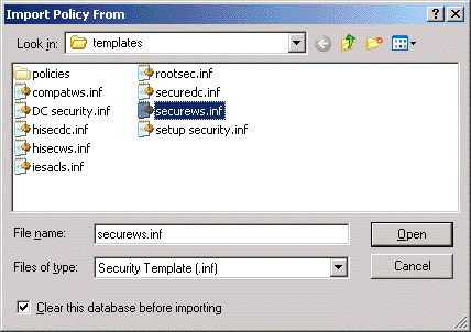 Figure 13 Importing a Group Policy