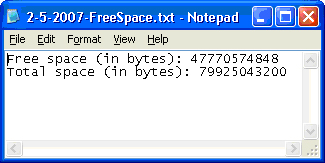 Free and Total Bytes