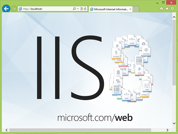 Screenshot of the IIS page in Internet Explorer.