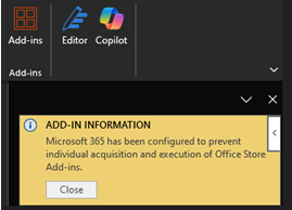 Screenshot of the information bar displayed at the top of the task pane.