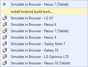 Visual Studio: Install Android Emulators-1