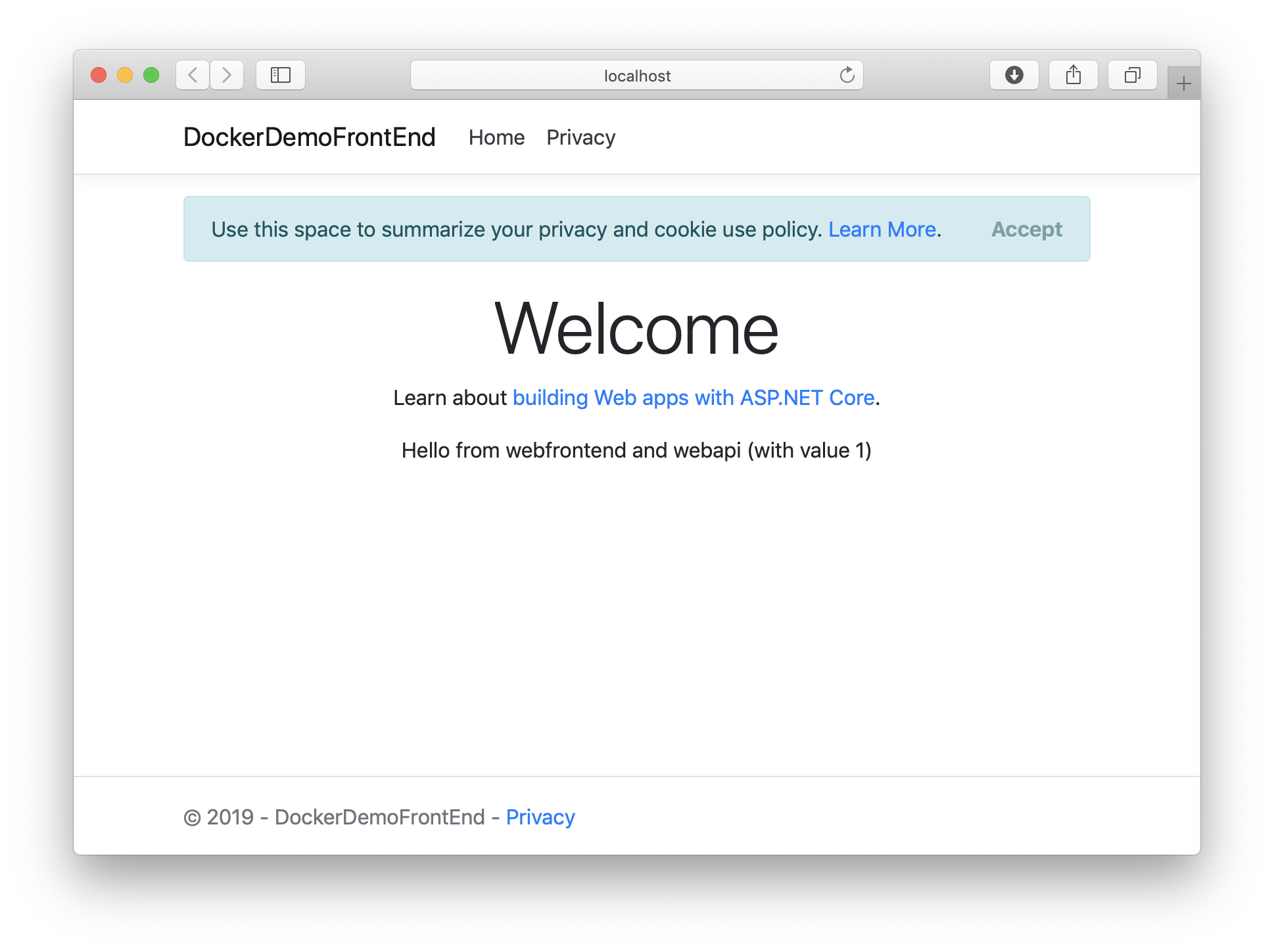 Docker multi container solution running