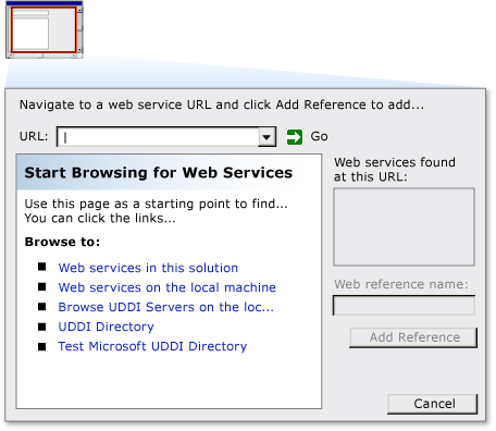 Add Web Reference dialog box