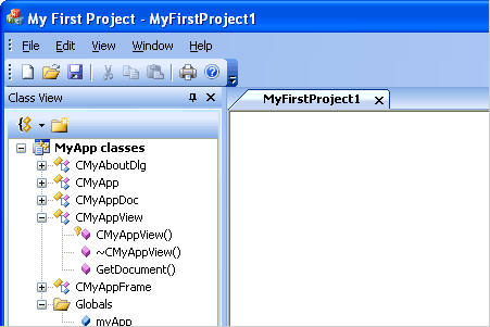 MyApp rendered by CMFCVisualManagerOffice2003