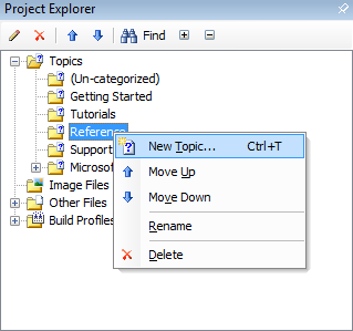 Project Explorer/New Topic