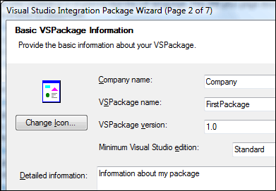Basic VSPackage information