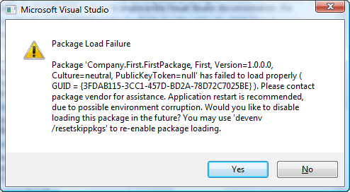 Package Load Key Load Failure