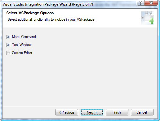 VSPackage Options Dialogue