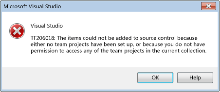 No team project source control folders error